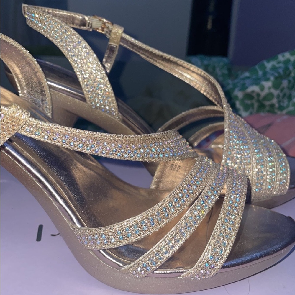Brand-Silver Slipper, Bought from Shoe Dept, Paid 40$, Color-Gold, Size-9.5 Wide